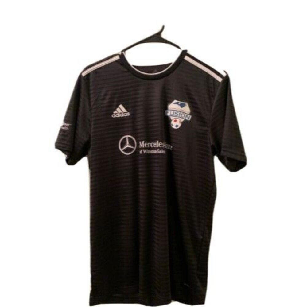 Adidas Men's Striped Jersey Shirt Mercedes Benz of Winston-Salem Size Medium